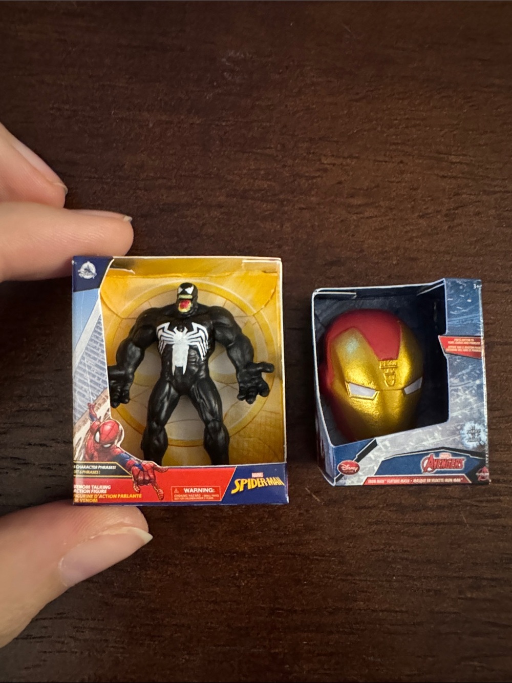 Disney Mini Brands Series 3 Toy Miniatures -Venom Figure & Iron Man Helmet
